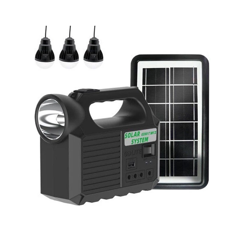 Kit solar pentru camping, portabil, lumina led, panou solar inclus, accesorii incluse, 12-30h de iluminare, negru